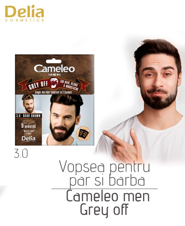 Vopsea pentru par si barba Cameleo Men Grey Off, 15+15 g - imagine 2
