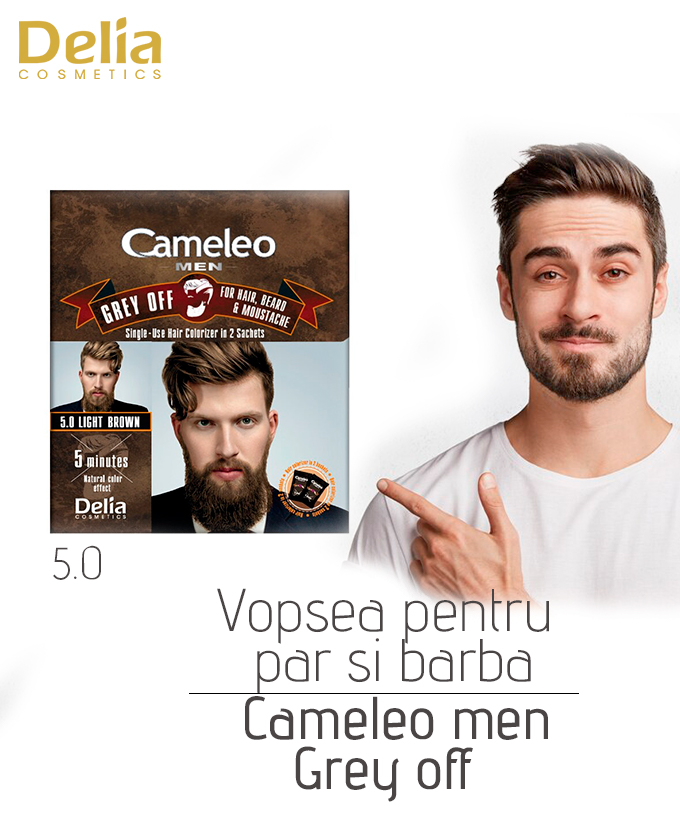 Vopsea pentru par si barba Cameleo Men Grey Off, 15+15 g - imagine 4