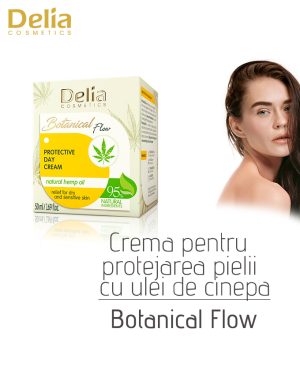 Crema pentru protejarea pielii cu ulei de cinepa Botanical Flow, 50 ml