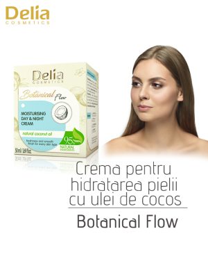 Crema pentru hidratarea pielii cu ulei de cocos Botanical flow, 50 ml