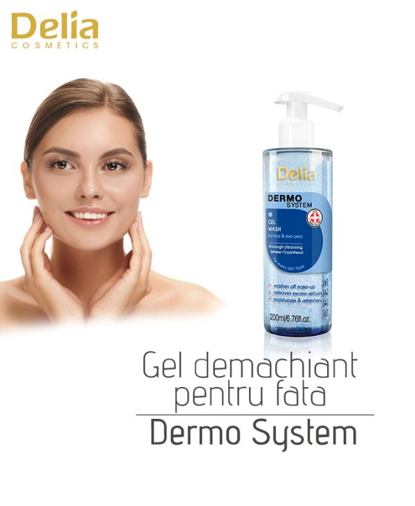 Gel demachiant pentru fata Dermo System, 200 ml