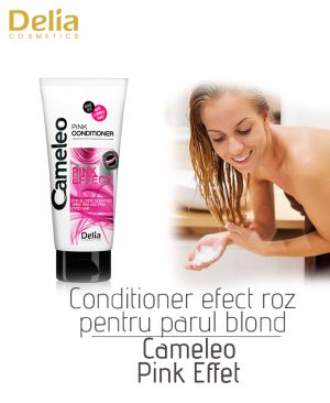Conditioner cu efect roz pentru parul blond Cameleo Pink Effect, 200 ml