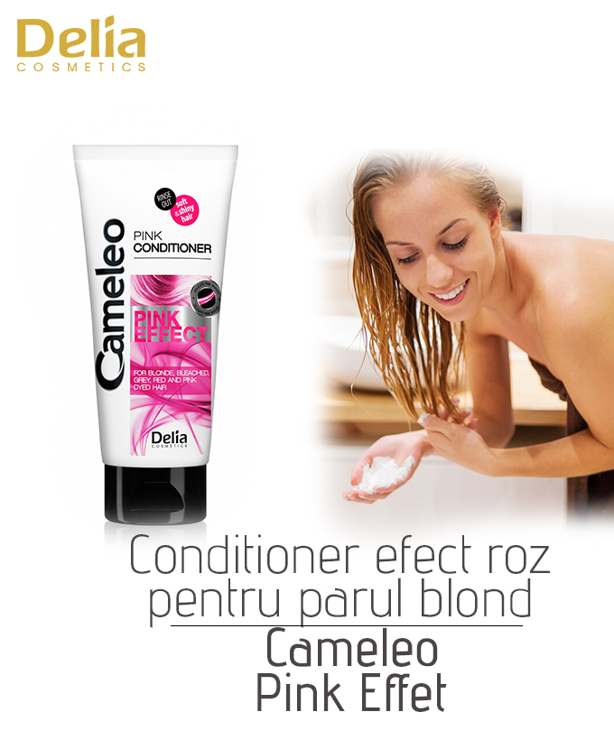 Conditioner cu efect roz pentru parul blond Cameleo Pink Effect, 200 ml
