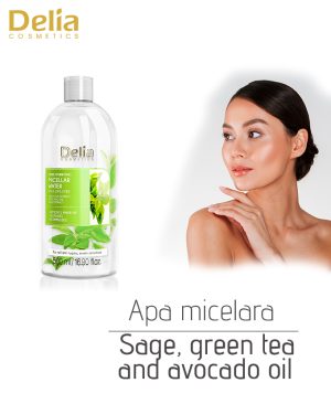 Apa micelara Sage, green tea & avocado oil, 500 ml