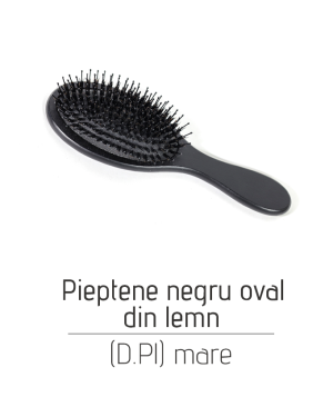 Pieptene negru oval din lemn (D.Pl) mare