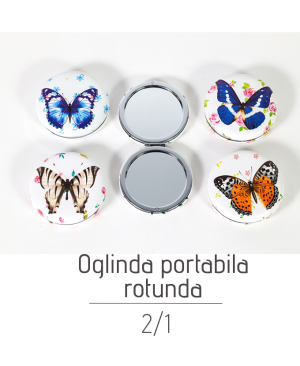 Oglinda portabila rotunda 2/1
