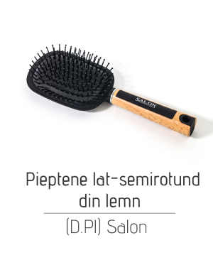 Pieptene lat-semirotund din lemn (D.Pl) Salon