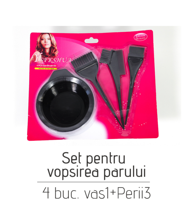 Set pentru vopsirea parului 4 buc. (vas1+Perii3)