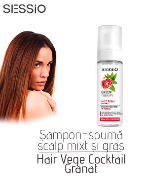 Șampon-spumă pentru scalp mixt și gras Granat, 175 g
