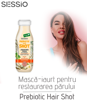 Mască-iaurt pentru restaurarea părului cu inulină și lapte de soia Prebiotic Hair Shot, 350 ml