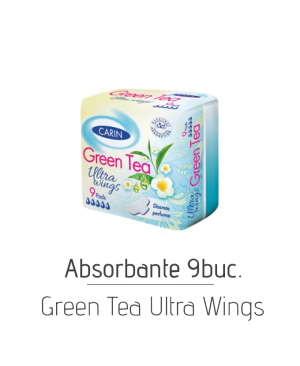 Absorbante Green Tea Ultra Wings, 9 buc